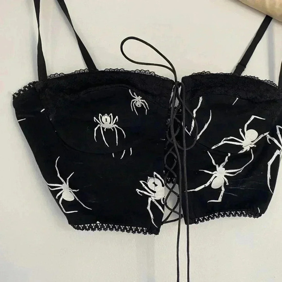 Dolls kill web of sins corset crop top. - Picture 2 of 4